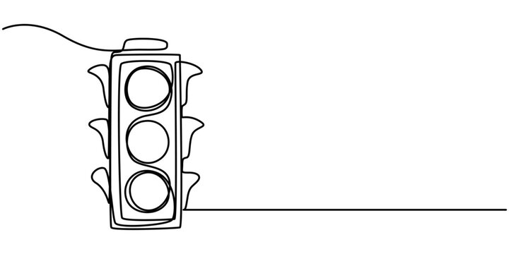 recommend clip art: International traffic lights day vector background, banner, poster with lettering traffic lights. Semaphore one line art illustration, Traffic light icon vector one line continuous drawing. Minimal