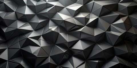 Black polygonal surface with rendering effect , geometric, abstract, texture, background, digital, modern, design