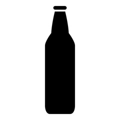 Beer Bottle Icon Glyph Style. Simple Packaging Symbol Vector Illustration.