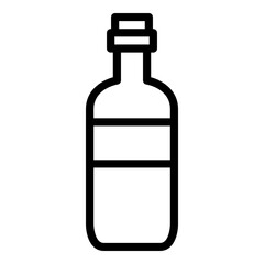 Bottle icon outline style. Simple packaging vector symbol illustration.