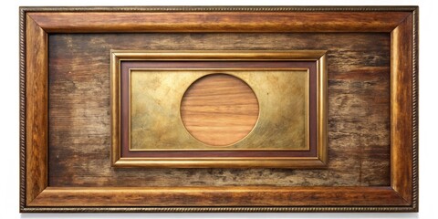 Vintage wooden frame with faded gold trim to display old album covers, retro, antique, music, nostalgia, memory