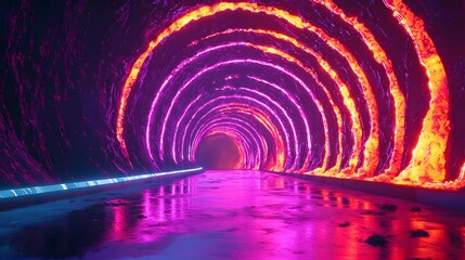 Obraz premium Bright cosmic explosion with fiery orange waves and glowing stars?