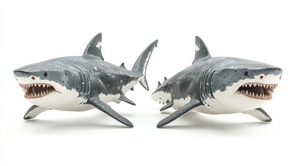 Fototapeta premium Great White Sharks Generative AI