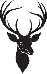 Naklejka premium Deer head silhouette illustration vector .