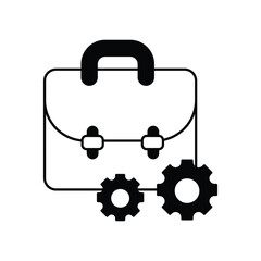 setting glyph icon with white background vector stock illustration