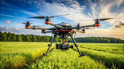 High-tech drone with large sensors and multifunctional camera