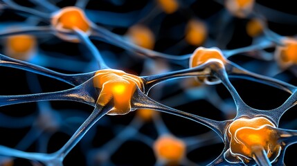 Abstract Neuron Network  D Illustration