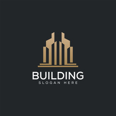 Obraz premium real estate logo concept. modern real estate vector design template.