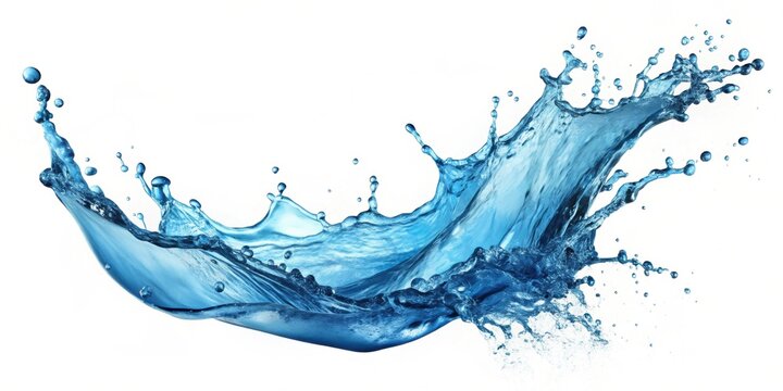 render of clear blue water splash isolated on white background, ,water, splash, blue, clear, isolated, render,liquid, refreshment