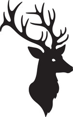 Deer head silhouette illustration vector .
