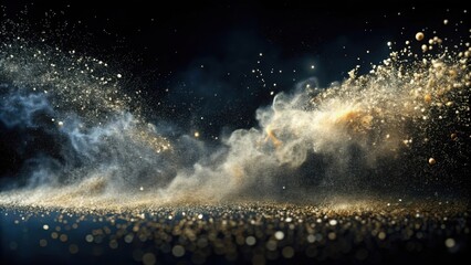 Real dust particles in air with back light over black background, dust, particles, air, back light