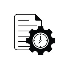 time management glyph icon with white background vector stock illustration