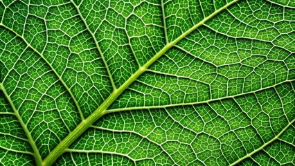 Obraz premium Extreme close up texture of intricate green leaf veins, nature, close-up, detailed, macro, patterns, organic, botanical, veins