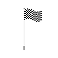 Fototapeta premium Checkered race flag. Isolated on white vector illustration