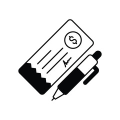 salary glyph icon with white background vector stock illustration