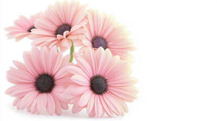 Fototapeta premium A stunning cluster of pink daisies, highlighting their soft petals and bright hues, perfect for enhancing any floral design or decor.