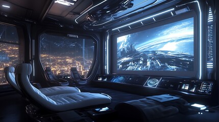 Futuristic Helmet with Digital Interface