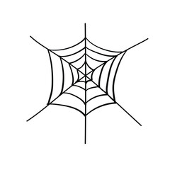 Fototapeta premium Halloween doodle hand drawn spiderweb. Isolated vector illustration
