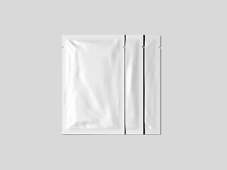 Blank Foil Sachet 3D Render Mockup	