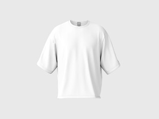 Realistic Front View White Blank T-Shirt Mockup 3D Render