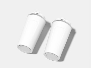 White Blank Eco Tumbler Water Mockup 3D Rendering