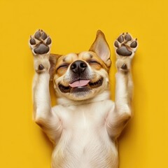 Happy Dog Paws Up.
