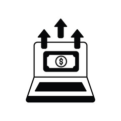 profits glyph icon with white background vector stock illustration