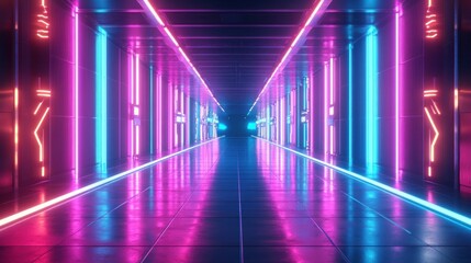 Neon Lights Corridor