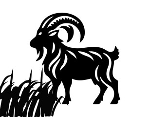 Farm animals Goat Icons . vector