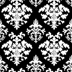 Fototapeta premium Seamless Pattern Of Classic Damask In Black And White