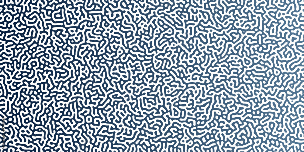 Poster Turing Abstract Pattern, suitable for any business. White and blue color diffusion reaction seamless pattern.An abstract Reaction-diffusion or Turing pattern formation, coral reef, natural texture,	