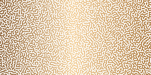 Abstract Reaction-diffusion or Turing pattern natural texture coral golden gradient colour scheme. Linear design with biological shapes. Organic lines in memphis. abstract turing organic wallpaper.	
