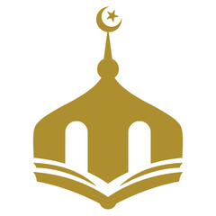 islamic book. Muslim Learn logo, Islam learning logo template, Vector illustration
