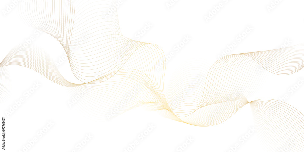 Aufkleber abstract wavy background.Abstract golden color lines, waves.Smooth wave abstract vector background layout design. Vector illustration. Design template for cover, business ,postcard certificate.	