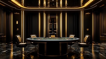 Black and Gold Casino Interior