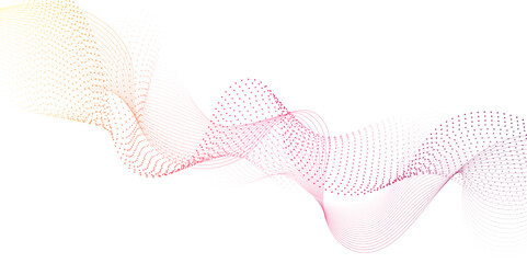 Abstract pink smooth element swoosh speed wave modern stream background. Wave with lines and dots created using blend tool. Abstract frequency sound wave lines and twisted curve lines background.	