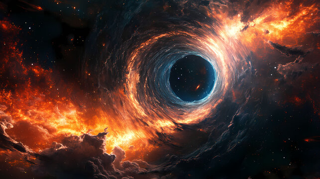 Space portal to the other dimension. Dimensional Rift. Illustration