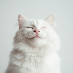 Happy White Cat.