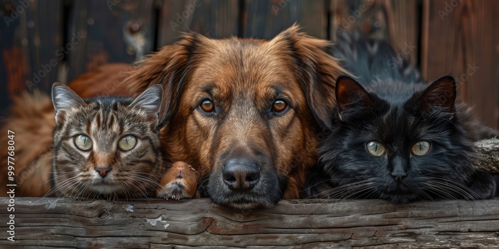 Poster dog cat friends.