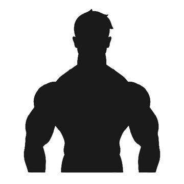 recommend clip art: Bodybuilder Flexing Silhouette Vector Illustration