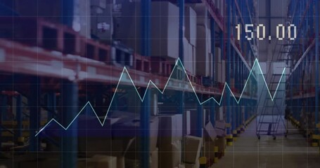 Animation of financial data processing over warehouse - Powered by Adobe