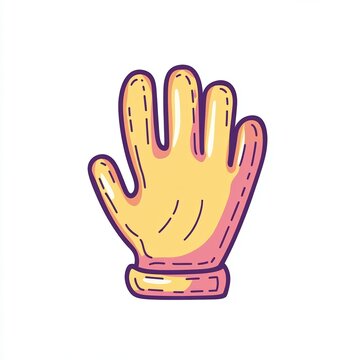 recommend clip art: illustration features a pastel-colored cooking glove drawn in a simple line style, set against a plain white background, representing kitchen tools