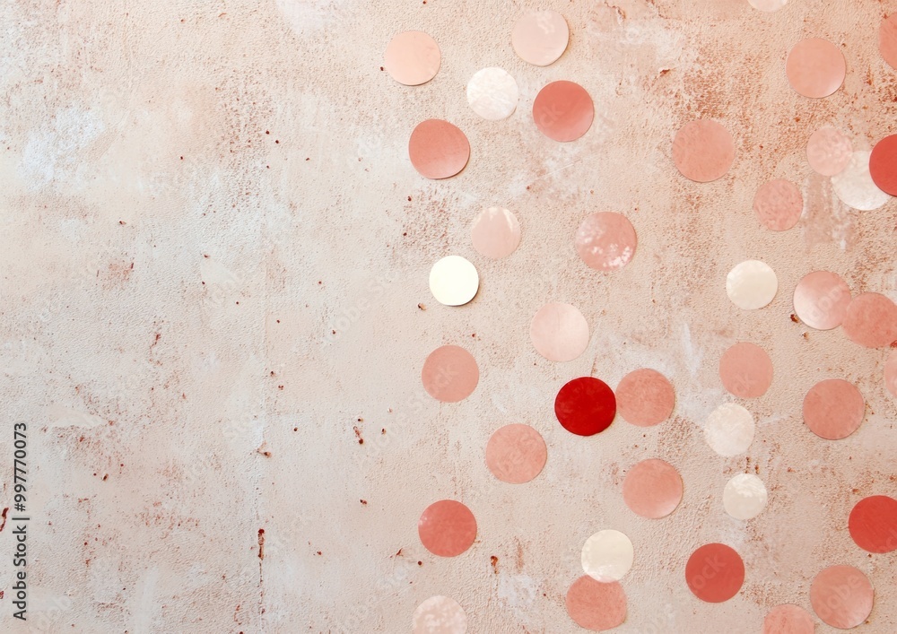 Poster abstract festive background with circular patterns and textured surface in shades of pink