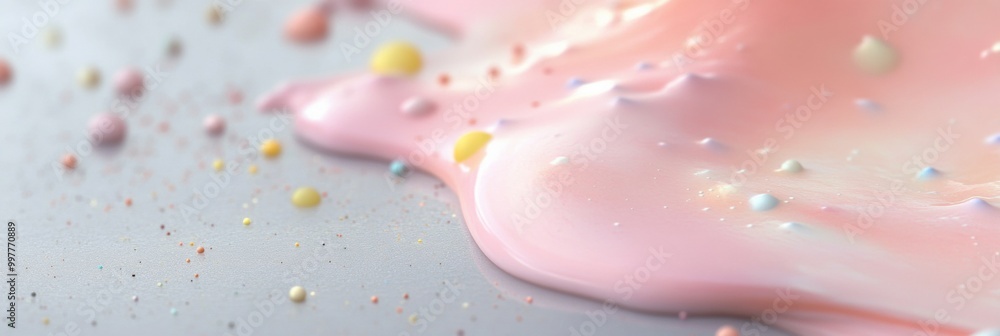 Poster vibrant abstract festive pattern with melting textures and colorful beads
