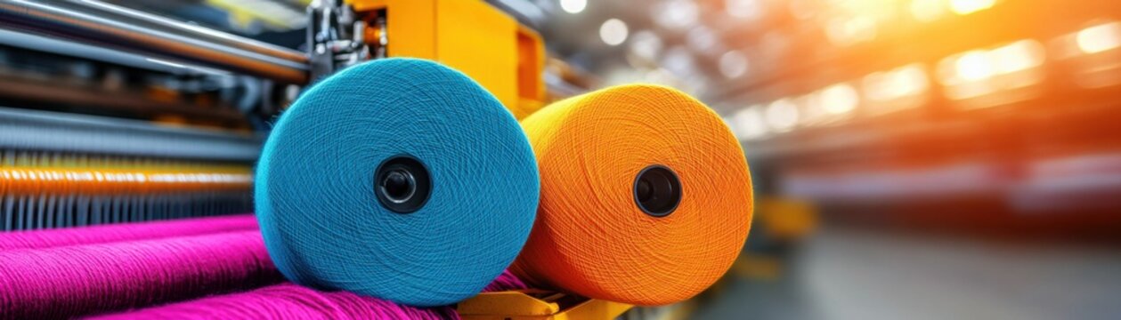 Modern Textile Weaving Machines in a Busy Fabric Production Plant