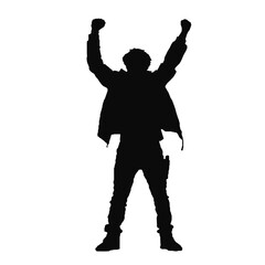 Male Protester Silhouette Vector Illustration Transparent Background