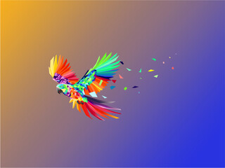polygon bird colorful design.eps