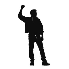 Protester Profile Silhouette Vector Transparent Background