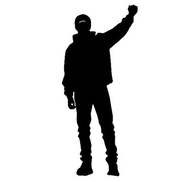 recommend clip art: Protester Profile Silhouette Vector Transparent Background