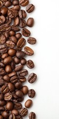 Fototapeta premium Abstract Coffee Bean Pattern on Clean White Background in High-Contrast Minimalist Style